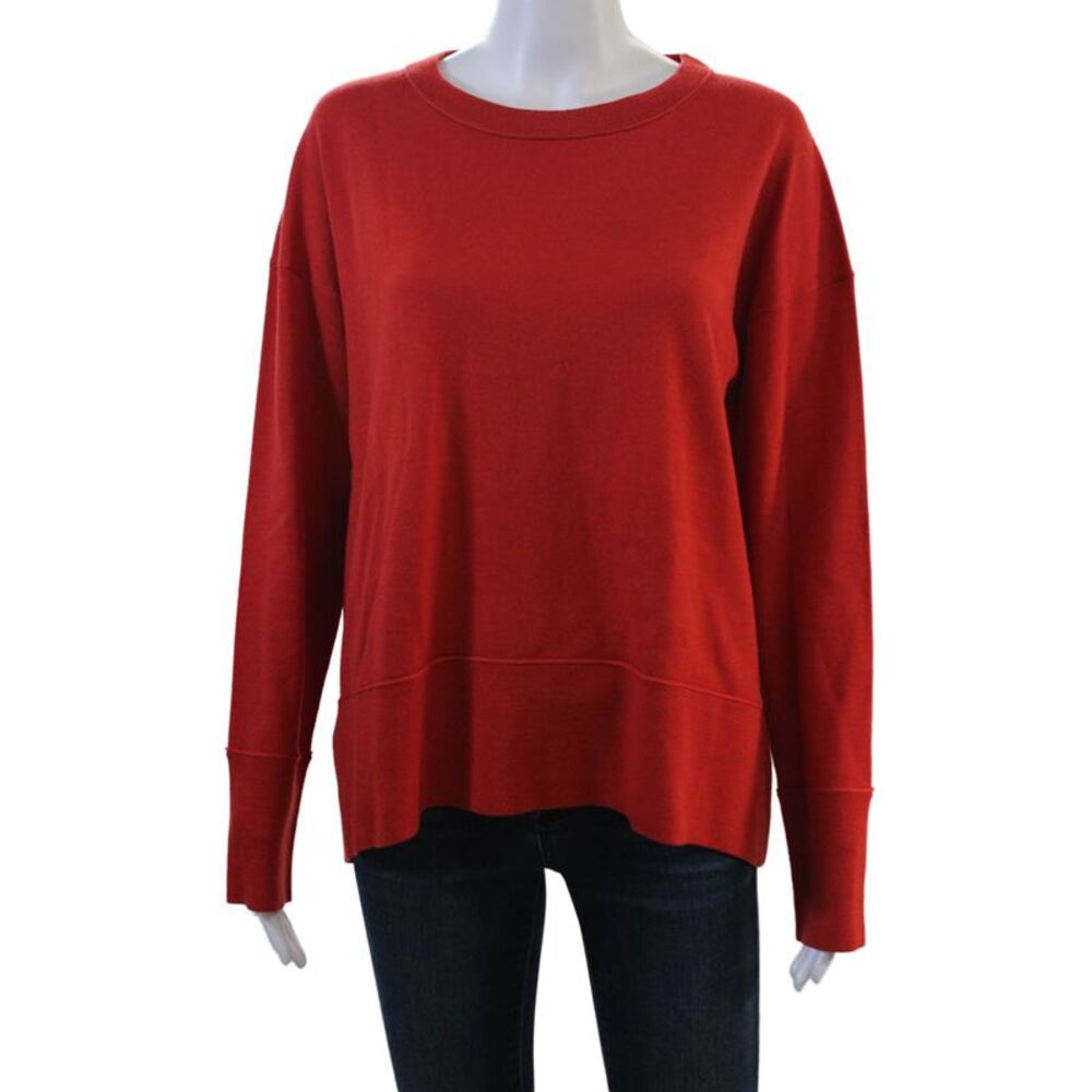 Theory Unisex Red 100% Merino Wool Crew Neck Pullover Long Sleeve Size M